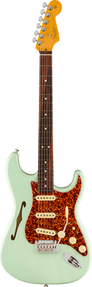 Fender LIMITED EDITION AMERICAN PROFESSIONAL II STRATOCASTER THINLINE Semi Hollow Body Electric Guitar (Transparent Surf Green)