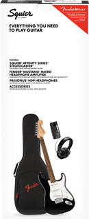 Fender SQUIER AFFINITY SERIES STRATOCASTER MUSTANG MICRO PACK Electric Guitar Pack (Black)