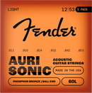 Cordes de guitare acoustique Fender AURISONIC 60L en bronze phosphoreux (paquet de 3) - .012-.053