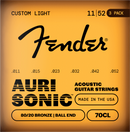 Cordes de guitare acoustique Fender AURISONIC 70CL 80/20 Bronze (paquet de 3) - .011-.052