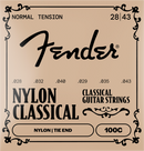 Fender 100C NYLON CLASSICAL Clear/Silver Tie End Acoustic Guitar String - .028-.043