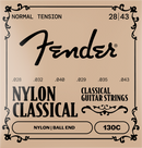 Cordes de guitare acoustique Fender 130C NYLON CLASSICAL transparentes/argentées à boule - .028-.043