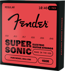 Cordes de guitare électrique Fender SUPERSONIC 150R en nickel pur à embout boule (paquet de 3) - .010-.046