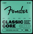 Cordes de guitare électrique Fender CLASSIC CORE 155L en nickel pur à boule - .009-.042