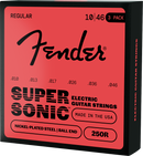 Cordes de guitare électrique Fender SUPERSONIC 250R en acier nickelé à boule (paquet de 3) - .010-.046