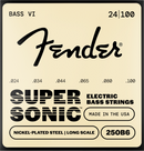 Cordes de guitare électrique Fender SUPERSONIC 250B6 en acier nickelé à boule - .024-.100