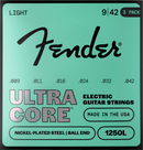 Cordes de guitare électrique Fender ULTRACORE 1250L en acier nickelé à boule (paquet de 3) - .009-.042