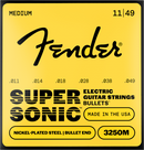 Cordes de guitare électrique Fender SUPERSONIC BULLETS 3250M en acier nickelé à embouts pointus - .011-.049