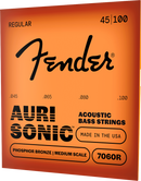 Cordes de basse acoustique Fender AURISONIC 7060R en bronze phosphoreux, diapason moyen - .045-.100
