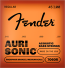 Cordes de basse acoustique Fender AURISONIC 7060R en bronze phosphoreux, diapason moyen - .045-.100