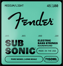 Cordes de basse électrique Fender SUBSONIC 7150ML en nickel pur, diapason long - .045-.100