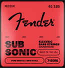 Fender 7150M Cordes pour guitare basse électrique en nickel pur à longue échelle, taille moyenne