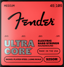 Cordes de basse électrique Fender ULTRACORE 9250M en acier nickelé à diapason long - .045-.105