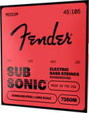 Cordes de basse Fender SUBSONIC 7350 en acier inoxydable à filage rond - .045-.105