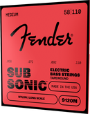 Cordes de basse électrique Fender SUBSONIC 9120M en nylon à enroulement ruban, diapason long - .058-.110