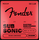 Cordes de basse électrique Fender SUBSONIC 9120M en nylon à enroulement ruban, diapason long - .058-.110