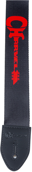 Sangle Charvel Guitars Logo (Noir avec logo rouge)