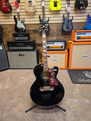 Epiphone J-200 EC Series Acoustic Electric Guitar (Ebony) (DEMO)