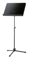 K&M 118/1 Black Orchestra Music Stand w/Black Wooden Desk (Black)