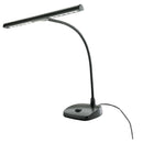 Lampe de piano K&amp;M 12297-BLACK à col de cygne et 12 LED avec base lestée (noire)