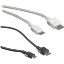 Flip Video HDMI to Mini HDMI Cables - Black 2.0' And White 6.5'