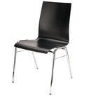 K&M 13405-BLACK Stackable Multipurpose Chair With Wooden Seat (Black)