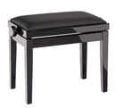 K&M 13911 Banc de piano en bois avec siège en similicuir (noir brillant)