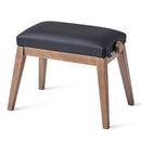 K&M 13940-WALNUT Walnut Wooden Piano Bench With Black Leatherette Seat