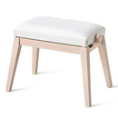 K&M 13941-ASH Ash Wooden Piano Bench With White Leatherette Seat