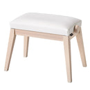 Banc de piano en frêne K&amp;M 13946-ASH avec assise en velours blanc