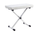 K&M 14077 Banc de clavier large style X avec siège en tissu (blanc)
