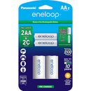 Panasonic Eneloop KKJS2MCA2BA Piles rechargeables AA Ni-MH avec entretoises C