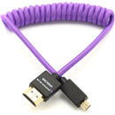 Kondor Blue KB-MC-FHDMI-12-P Gerald Undone Braided Coiled High-Speed Micro-HDMI To HDMI Cable (Purple) - 12in To 24in