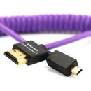 Kondor Blue KB-MC-FHDMI-12-P Gerald Undone Braided Coiled High-Speed Micro-HDMI To HDMI Cable (Purple) - 12in To 24in