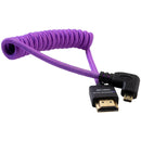 Kondor Blue KB-MC-FHDMI12R-P Gerald Undone Braided Coiled High-Speed Right-Angle Micro-HDMI To HDMI Cable For Canon R5 And R6 Cameras (Purple) - 12in To 24in