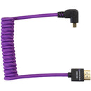 Kondor Blue KB-MC-FHDMI12L-P Gerald Undone Braided Coiled High-Speed Right-Angle Micro-HDMI To HDMI Cable For Select Sony And Fuji Cameras (Purple) - 12in To 24in