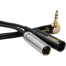 Kondor Blue KB-MXLR3.5-RA16 3.5mm Stereo To Dual Mini-XLR Audio Splitter (Right Angle)