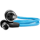 Kondor Blue KB-MNXLR-RA17 Right-Angle Mini-XLR Male To XLR Female Cable (Blue) - 17in