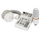 Pack de streaming en direct Yamaha AG03MK2 : table de mixage/interface 3 canaux avec microphone et casque (blanc)