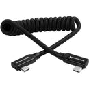 Câble USB-C spiralé coudé tressé Kondor Blue KB-USBC-CRA-BK - 30,5 cm à 61 cm (noir)