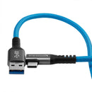 Kondor Blue KB-USBCA-RA-2 USB-A to USB-C 3.0 Right Angle Cable - 2ft (Blue)
