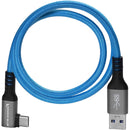 Kondor Blue KB-USBCA-RA-5 USB-A to USB-C 3.0 Right Angle Cable - 5ft (Blue)