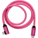 Kondor Blue KB-USBC-RA36-J iJustine Male USB-C 3.2 Gen 2 Right Angle Cable - 3in (Pink)