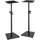 Supports pour moniteurs de studio en bois SMS7500B sur scène - Paire (Noir)