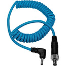 Kondor Blue KB-DC21-135-RA Locking DC 2.1mm To Right-Angle DC 1.35mm Coiled Cable
