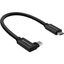 Câble droit vers coudé Kondor Blue KB-USBC-RA-BK USB-C 3.2 Gen 2 - 21,6 cm (noir corbeau)