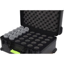 Shure SH-MICCASE30 Étui moulé avec supports pour 30 microphones filaires et loquets approuvés TSA
