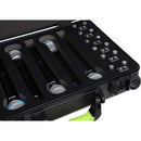 Gator SH-MICCASEW06 Molded Case with Drops for 6 Wireless Microphones and TSA-Approved Latches