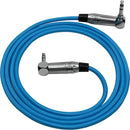 Kondor Blue KB-35-RA48C 3.5mm Right-Angle TRS Stereo Audio Cable - 48in