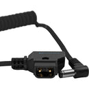 Kondor Blue KB-700-BK Coiled D-Tap To DC 5.5 x 2.5mm Barrel Right-Angle Cable (Raven Black)